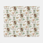 Waterverf Schattigee bosdieren Fleece Deken (Voorkant (Horizontaal))