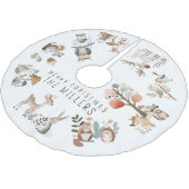 Waterverf Schattigee bosdieren Kerstboom Rok (Gekanteld)