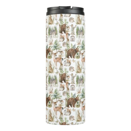 Waterverf Schattigee bosdieren Thermosbeker (Achterkant)
