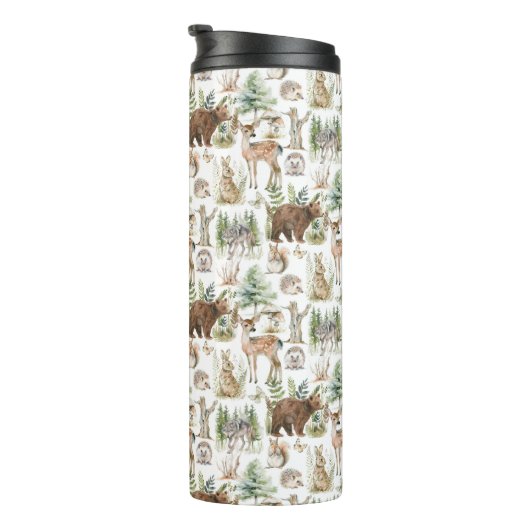 Waterverf Schattigee bosdieren Thermosbeker (Geroteerd rechts)