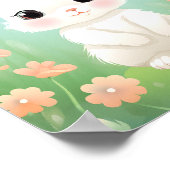 Waterverf Schattigee Bunny Nursery Animals Poster (Hoek)