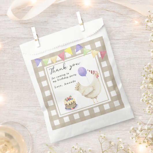 Waterverf Schattigee Chick 1e verjaardag dank u Bedankzakje (Geknipt)