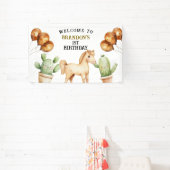 Waterverf Schattigee Cowboy 1e Rodeo Verjaardag Spandoek (Insitu)