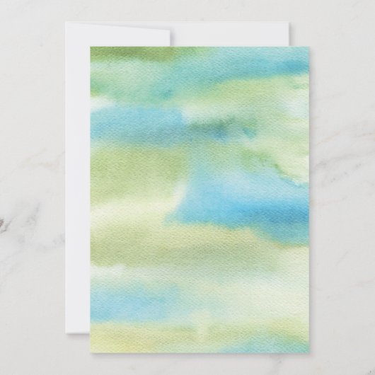 Waterverf Schattigee Dinosaurus 1e Verjaardagsuitn Kaart (Achterkant)