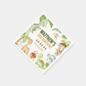 Waterverf Schattigee dinosaurus groen 3e verjaarda Servet (Hoek)