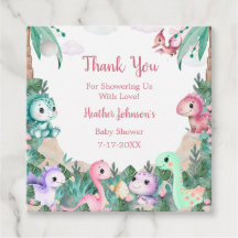 Waterverf Schattigee Dinosaurus Meisje Baby shower