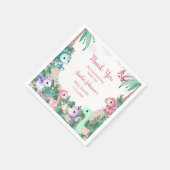 Waterverf Schattigee Dinosaurus Meisje Baby shower Servet (Hoek)