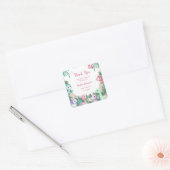 Waterverf Schattigee Dinosaurus Meisje Baby shower Vierkante Sticker (Envelop)