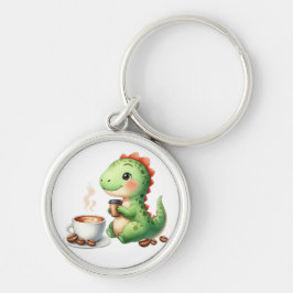 waterverf Schattigee Dinosaurus Premium Ronde Sleu Sleutelhanger