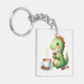 waterverf Schattigee Dinosaurus T Rex drink Acryl Sleutelhanger (Voorkant Links)