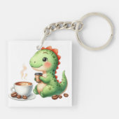 waterverf Schattigee Dinosaurus T Rex drink Acryl Sleutelhanger (Achterkant)