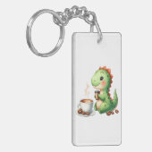 waterverf Schattigee Dinosaurus T Rex drink Acryl Sleutelhanger (Voorkant Links)