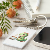 waterverf Schattigee Dinosaurus T Rex drink Acryl Sleutelhanger (Voorkant Rechts)