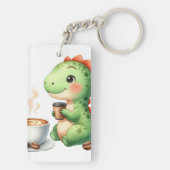 waterverf Schattigee Dinosaurus T Rex drink Acryl Sleutelhanger (achterkant)