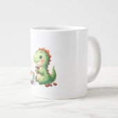 waterverf Schattigee Dinosaurus T Rex drink koffie Grote Koffiekop (Voorkant rechts)