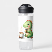 waterverf Schattigee Dinosaurus T Rex drink koffie Waterfles (Voorkant)