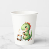 waterverf Schattigee Dinosaurus T Rex drink Papier Papieren Bekers (Voorkant)