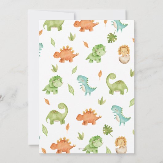 Waterverf Schattigee dinosaurussen groen jongen ve Kaart (Achterkant)
