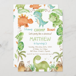 Waterverf Schattigee dinosaurussen groen jongen ve Kaart