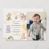 Waterverf Schattigee Dragon 1e verjaardagsfeest fo Kaart (Voorkant)