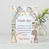 Waterverf Schattigee Dragon Verjaardag Bedankt Car Kaart (Staand voorkant)