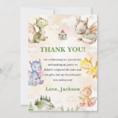 Waterverf Schattigee Dragon Verjaardag Bedankt Car Kaart (Voorkant)