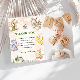 Waterverf Schattigee Dragon Verjaardag Bedankt Car Kaart