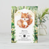 Waterverf Schattigee Eekhoorn Verjaardag Kaart (Staand voorkant)