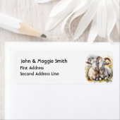 Waterverf Schattigee Geit Boerderij Animal Art Etiket (Insitu)