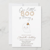 Waterverf Schattigee Ghost Boo Halloween Kaart (Voorkant)