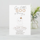 Waterverf Schattigee Ghost Boo Halloween Kaart (Staand voorkant)