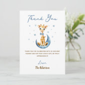 Waterverf Schattigee Giraffe Baby shower Het is ee Bedankkaart (Staand voorkant)