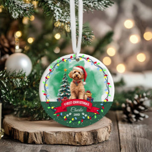 Waterverf Schattigee Goldendoodle Dog Christmas Pe Keramisch Ornament