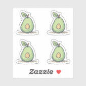 Waterverf Schattigee groene peer Sticker (Vel)