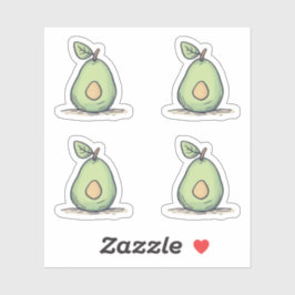 Waterverf Schattigee groene peer Sticker