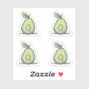 Waterverf Schattigee groene peer Sticker