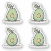 Waterverf Schattigee groene peer Sticker (Voorkant)