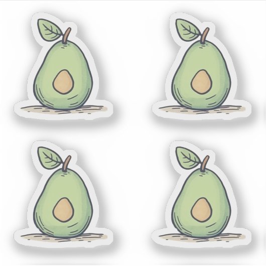 Waterverf Schattigee groene peer Sticker (Voorkant)