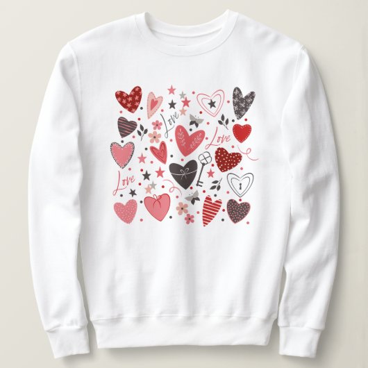 Waterverf Schattigee harten Pattern Valentijnsdag Trui (Design voorkant)