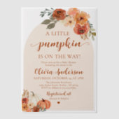 Waterverf Schattigee Herfst Een beetje pompoen Bab Vellum Uitnodigingen (Voorkant)