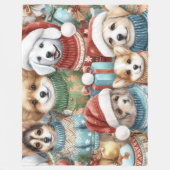 Waterverf Schattigee Honden in Truien Fleece Deken (Voorkant)