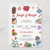 Waterverf Schattigee Jingle & Mingle Kerstfeest Kaart (Voorkant)