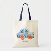 Waterverf Schattigee Jongensauto Tote Bag (Voorkant)