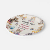 Waterverf Schattigee kat 1e verjaardag Papieren Bordje (Gekanteld)