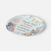 Waterverf Schattigee kat 1e verjaardag Papieren Bordje (Gekanteld)