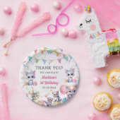 Waterverf Schattigee kat 1e verjaardag Papieren Bordje (Feest)