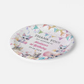 Waterverf Schattigee kat 1e verjaardag Papieren Bordje (Gekanteld)