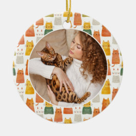 Waterverf Schattigee Katten Patroon Pet Foto Keramisch Ornament