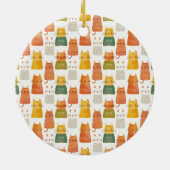 Waterverf Schattigee Katten Patroon Pet Foto Keramisch Ornament (Achterkant)