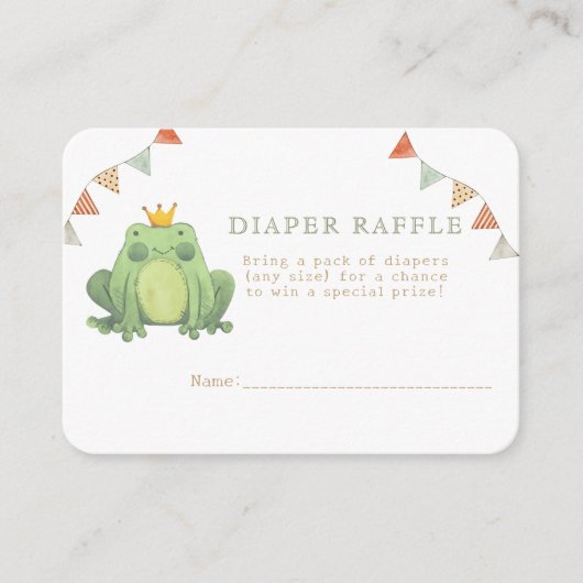 Waterverf Schattigee kikker Baby shower luier rafe Informatiekaartje (Voorkant)